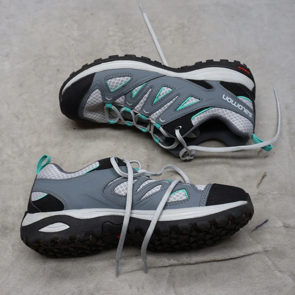 Salomon Women 8.5 Athletic Shoes Grey Contagrip X Ultra Trail Hiking Lightweight